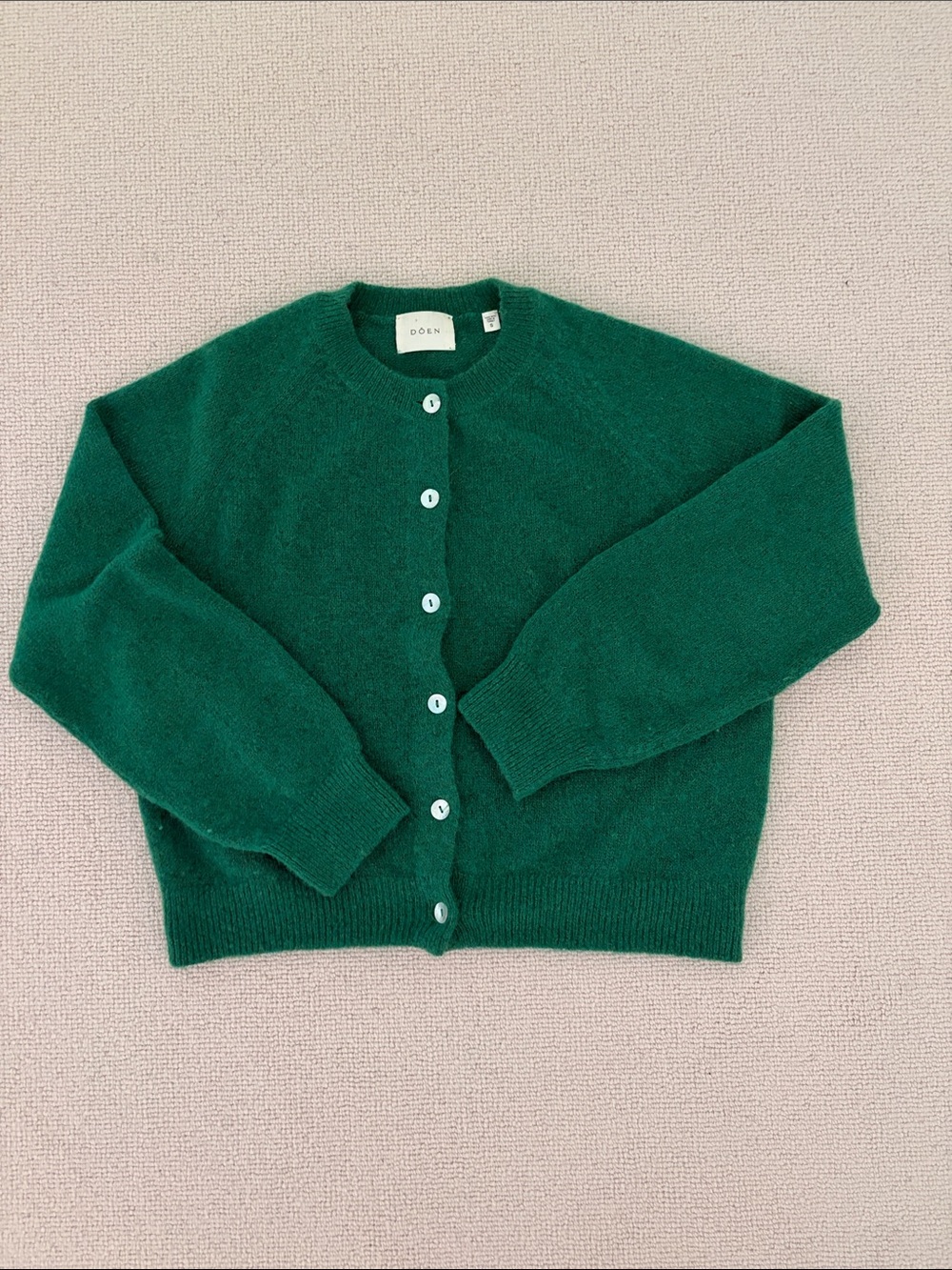 Doen Evergreen Crewneck Cardigan, sz S